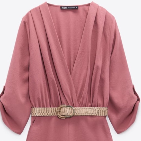 ZARA BELTED WRAP JUMPSUIT - Picture 12 of 13